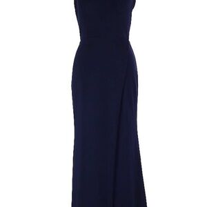 La Femme Navy Strapless Gown